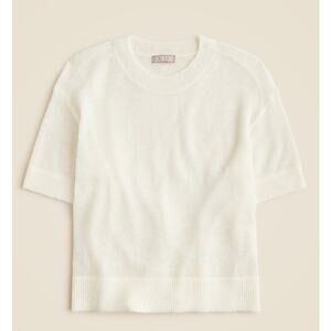J.Crew Alpaca-Blend Oversized Sweater T-Shirt WMNS M White Crewneck Short Sleeve